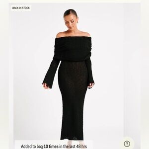 Meshki- Marisol Off Shoulder Boucle Maxi Dress